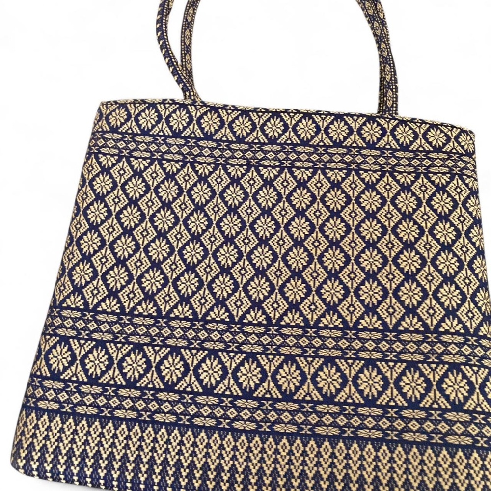 Navy and Gold Hand Bag - Picture 3 of 6